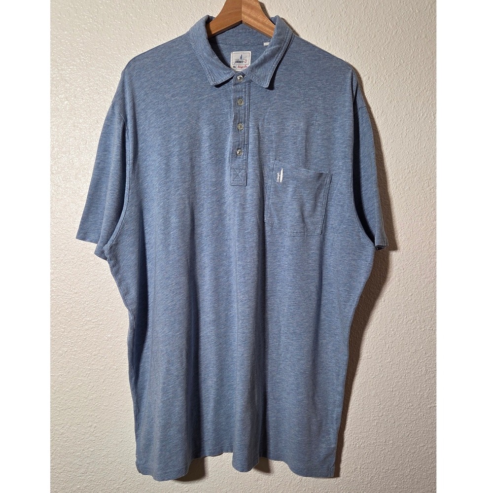 Johnnie-O Hangin' Out 2XL Blue Heather Polo Modal Blend Coastal Golf Preppy - Picture 2 of 6